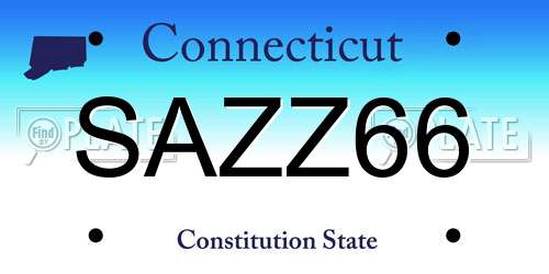 SAZZ66 Connecticut License Plate