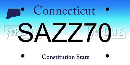 SAZZ70 Connecticut License Plate