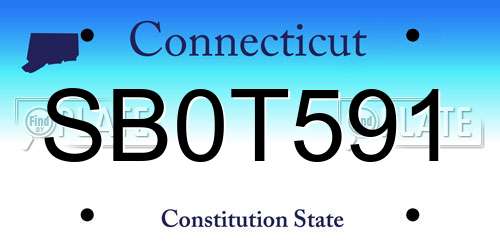 SB0T591 Connecticut License Plate