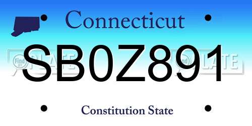 SB0Z891 Connecticut License Plate