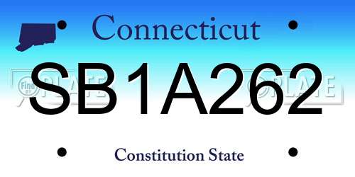 SB1A262 Connecticut License Plate