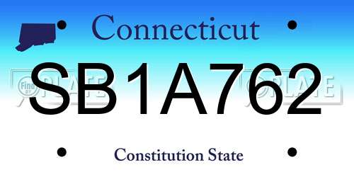SB1A762 Connecticut License Plate