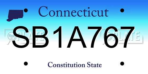 SB1A767 Connecticut License Plate