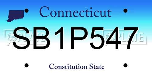 SB1P547 Connecticut License Plate