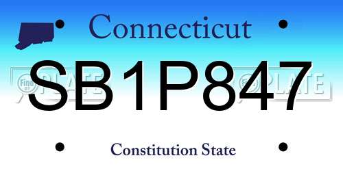 SB1P847 Connecticut License Plate