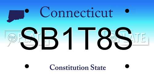 SB1T8S Connecticut License Plate