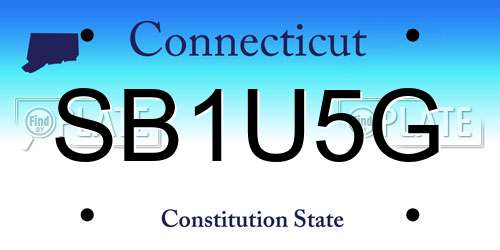 SB1U5G Connecticut License Plate