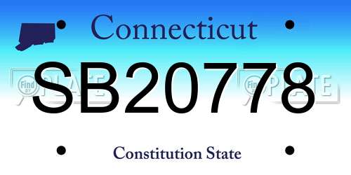 SB20778 Connecticut License Plate