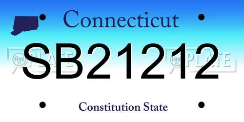 SB21212 Connecticut License Plate