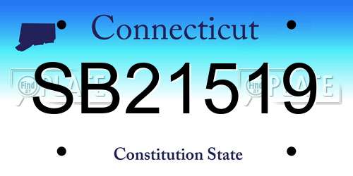 SB21519 Connecticut License Plate