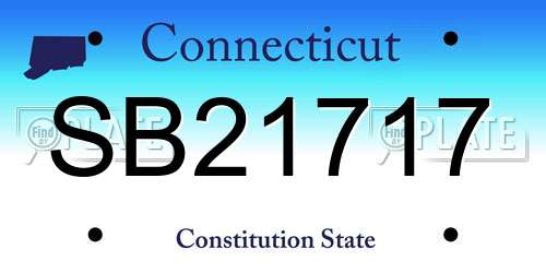 SB21717 Connecticut License Plate