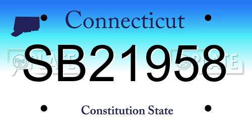 SB21958 Connecticut License Plate