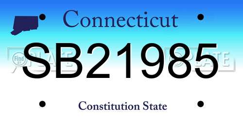SB21985 Connecticut License Plate