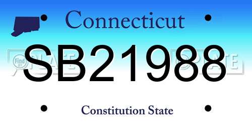 SB21988 Connecticut License Plate