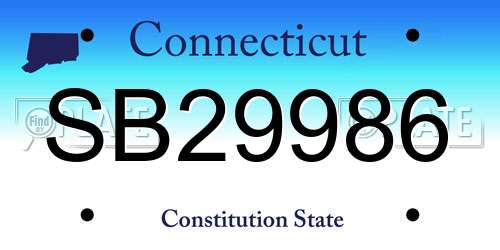 SB29986 Connecticut License Plate