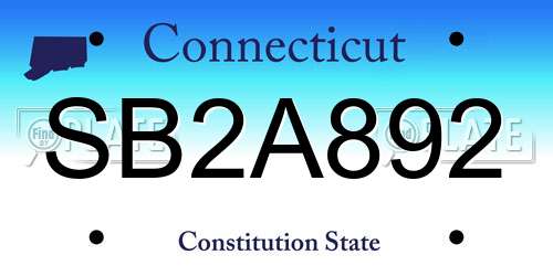 SB2A892 Connecticut License Plate