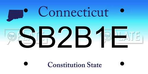 SB2B1E Connecticut License Plate
