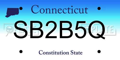 SB2B5Q Connecticut License Plate