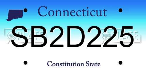 SB2D225 Connecticut License Plate