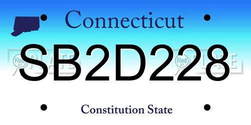 SB2D228 Connecticut License Plate