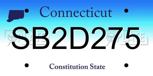 SB2D275 Connecticut License Plate