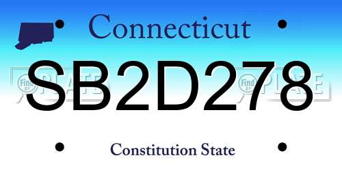SB2D278 Connecticut License Plate