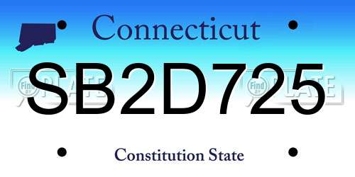 SB2D725 Connecticut License Plate