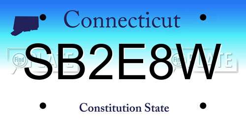 SB2E8W Connecticut License Plate