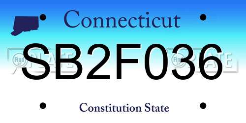 SB2F036 Connecticut License Plate