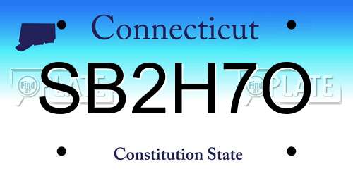 SB2H7O Connecticut License Plate