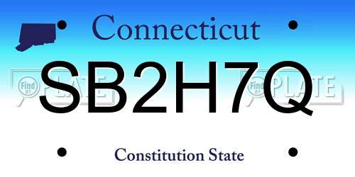 SB2H7Q Connecticut License Plate