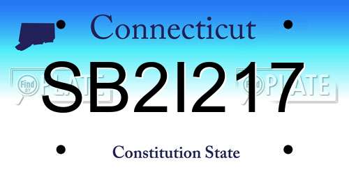 SB2I217 Connecticut License Plate