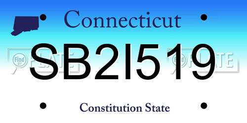 SB2I519 Connecticut License Plate