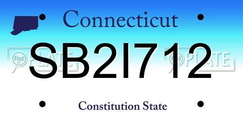 SB2I712 Connecticut License Plate