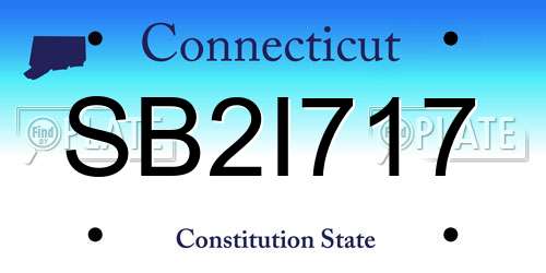 SB2I717 Connecticut License Plate