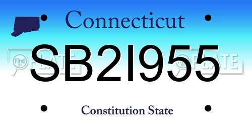 SB2I955 Connecticut License Plate