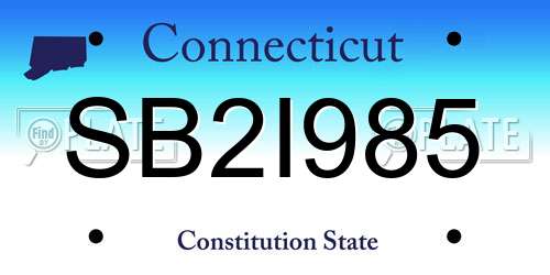 SB2I985 Connecticut License Plate
