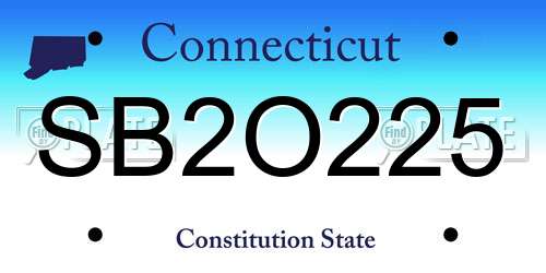 SB2O225 Connecticut License Plate