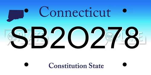 SB2O278 Connecticut License Plate