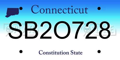SB2O728 Connecticut License Plate