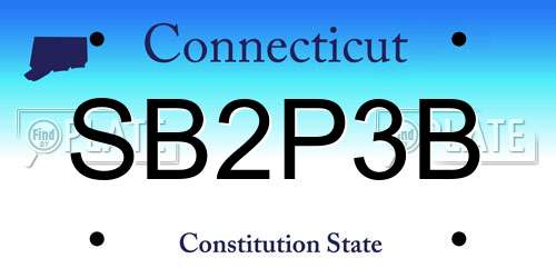 SB2P3B Connecticut License Plate