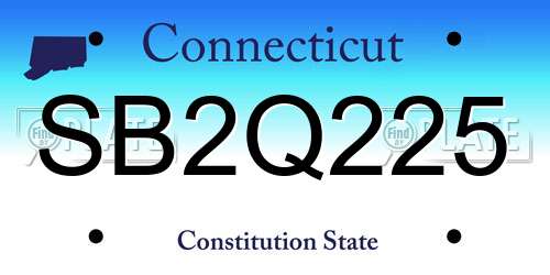SB2Q225 Connecticut License Plate