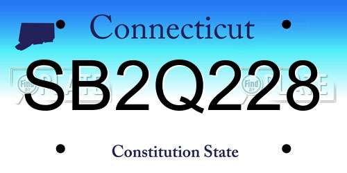 SB2Q228 Connecticut License Plate