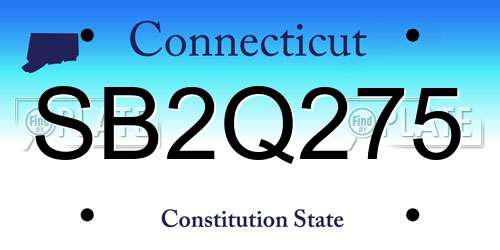 SB2Q275 Connecticut License Plate