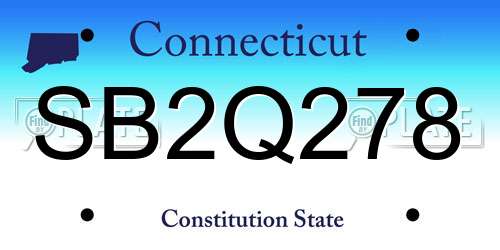 SB2Q278 Connecticut License Plate