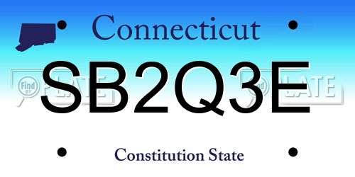 SB2Q3E Connecticut License Plate