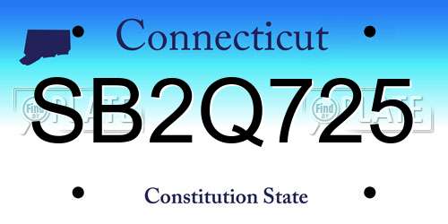 SB2Q725 Connecticut License Plate