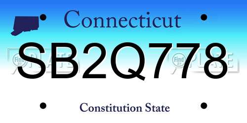 SB2Q778 Connecticut License Plate