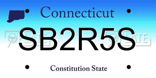 SB2R5S Connecticut License Plate