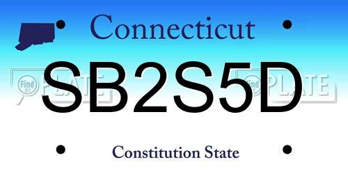 SB2S5D Connecticut License Plate